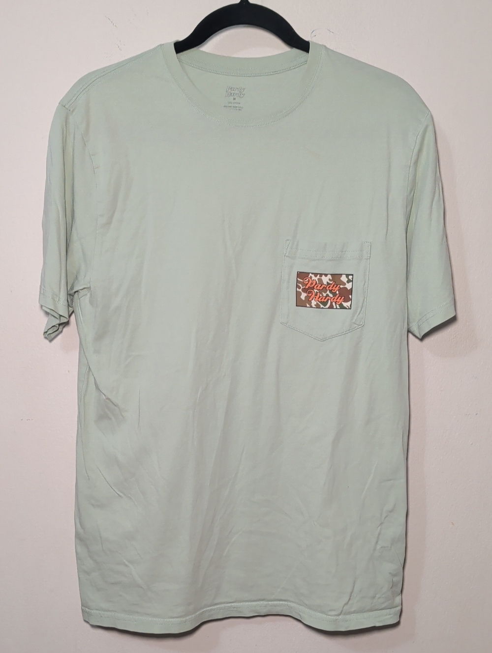 Pardy Hardy Short Sleeve Duck Tee Green Camo Gorpcore Outdoor Cotton Mens Size M